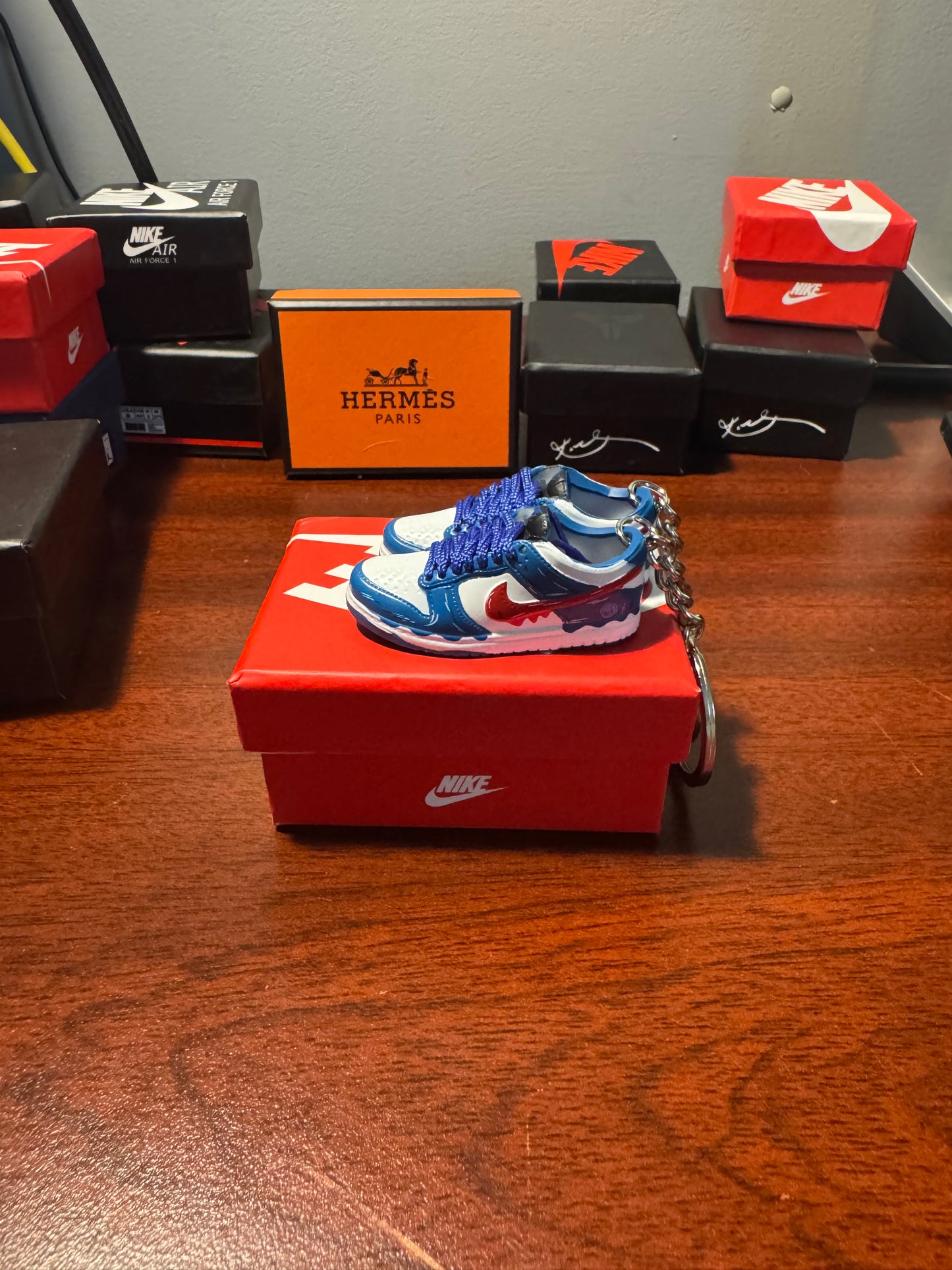 Nike Custom Made Keychains with Nike Box and Nike Bag