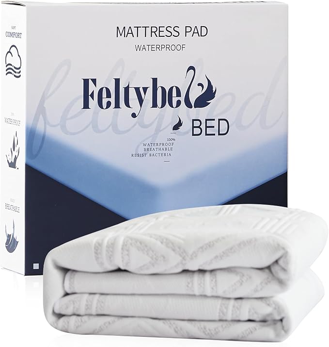 FELTYBED Waterproof Ful Size Mattress Protector, 3D Air Fabric Soft Breathable Bed Cover
