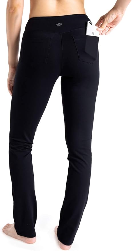 Yogipace,5 Pockets,Women's Straight Leg Yoga Dress Pants Workout Pants (Large)