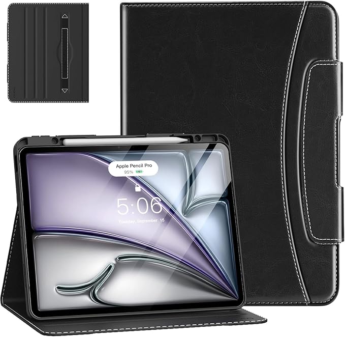MoKo Case for iPad Air 13 Inch (M3 2025 / M2 2024) & iPad Pro 12.9 2022/2021 with Pencil Holder