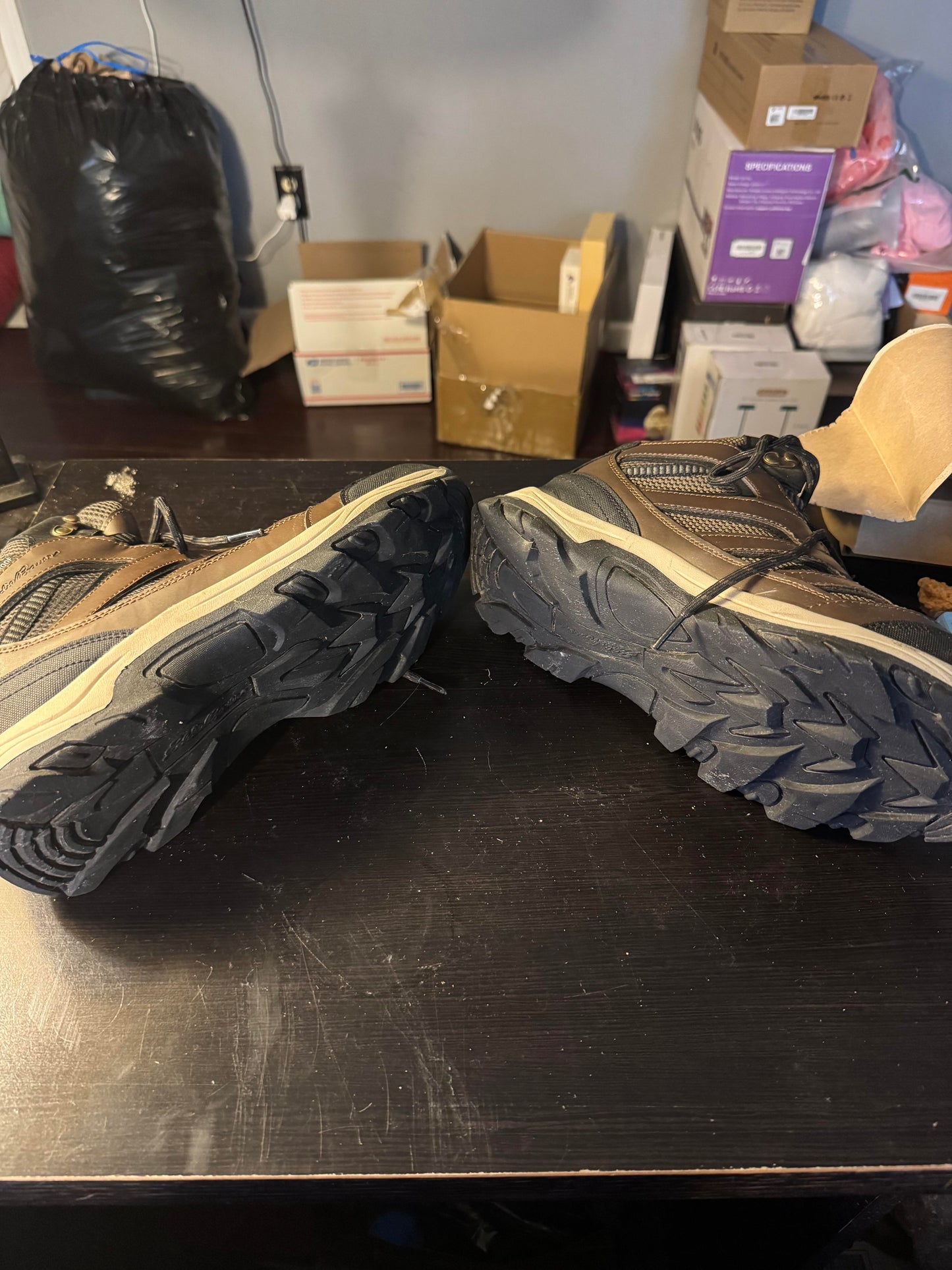 Eddie Bauer Waterproof Boots Size 10.5M (Brown Leather)