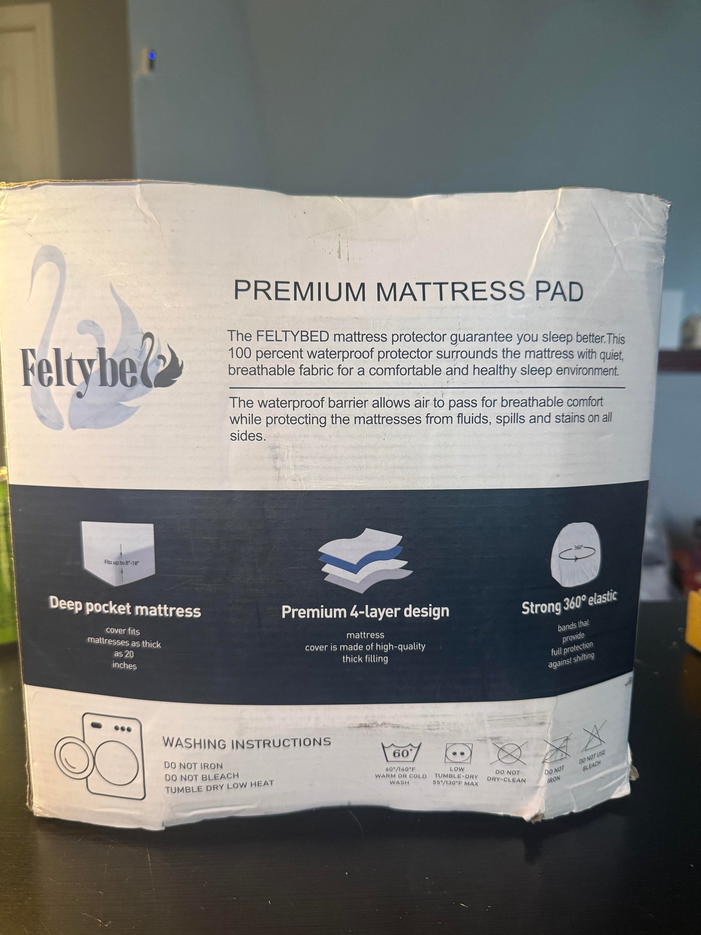 FELTYBED Waterproof Ful Size Mattress Protector, 3D Air Fabric Soft Breathable Bed Cover