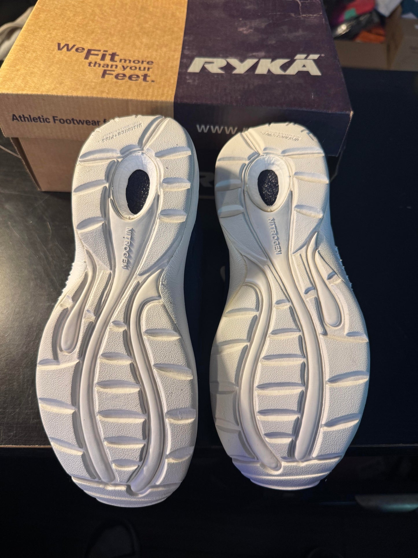 Ryka Women's Sportwalker Bella Running Shoe Blue Canvas Athletic Sneaker Size 7W