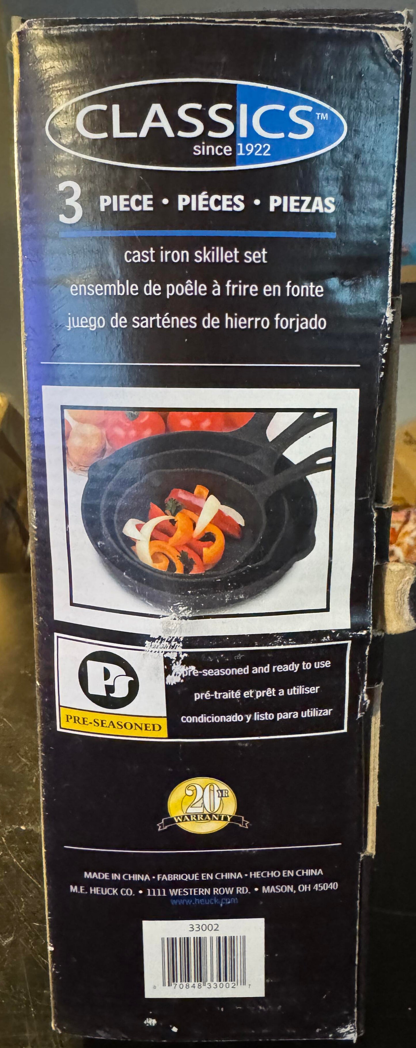 Heuck three piece cast iron set