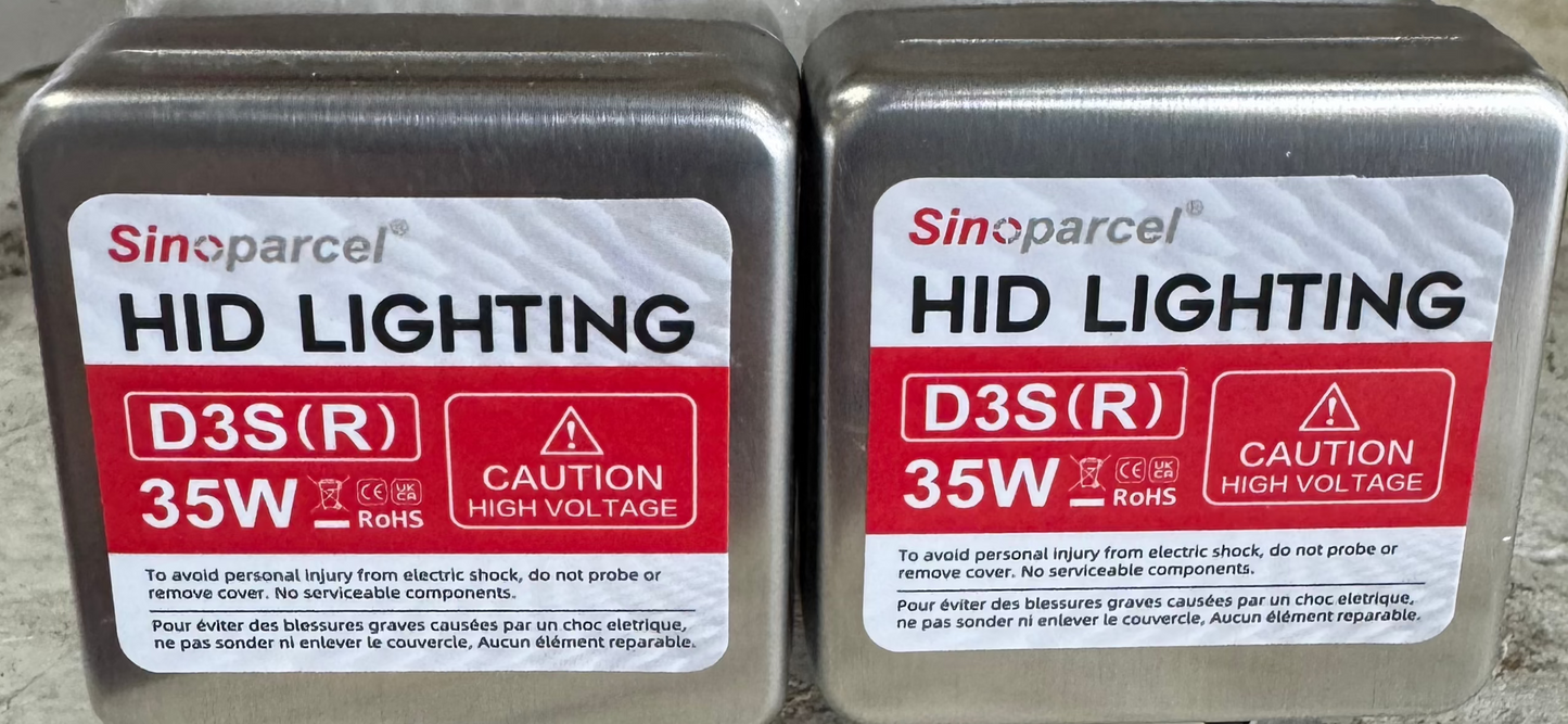 Sinoparcel D3S Xenon HID Headlight Bulbs - 8000K 35W High Low Beam Replacement Lights - Pack of 2