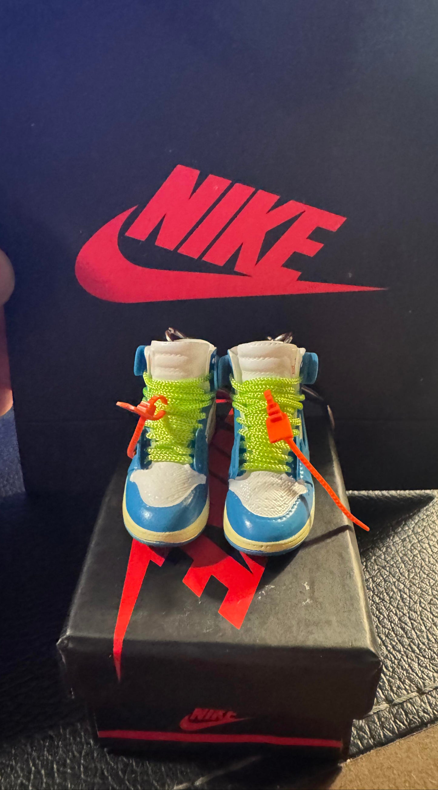 Nike Air Jordan 1 Keychain (Pair) with collectors branded box and bag