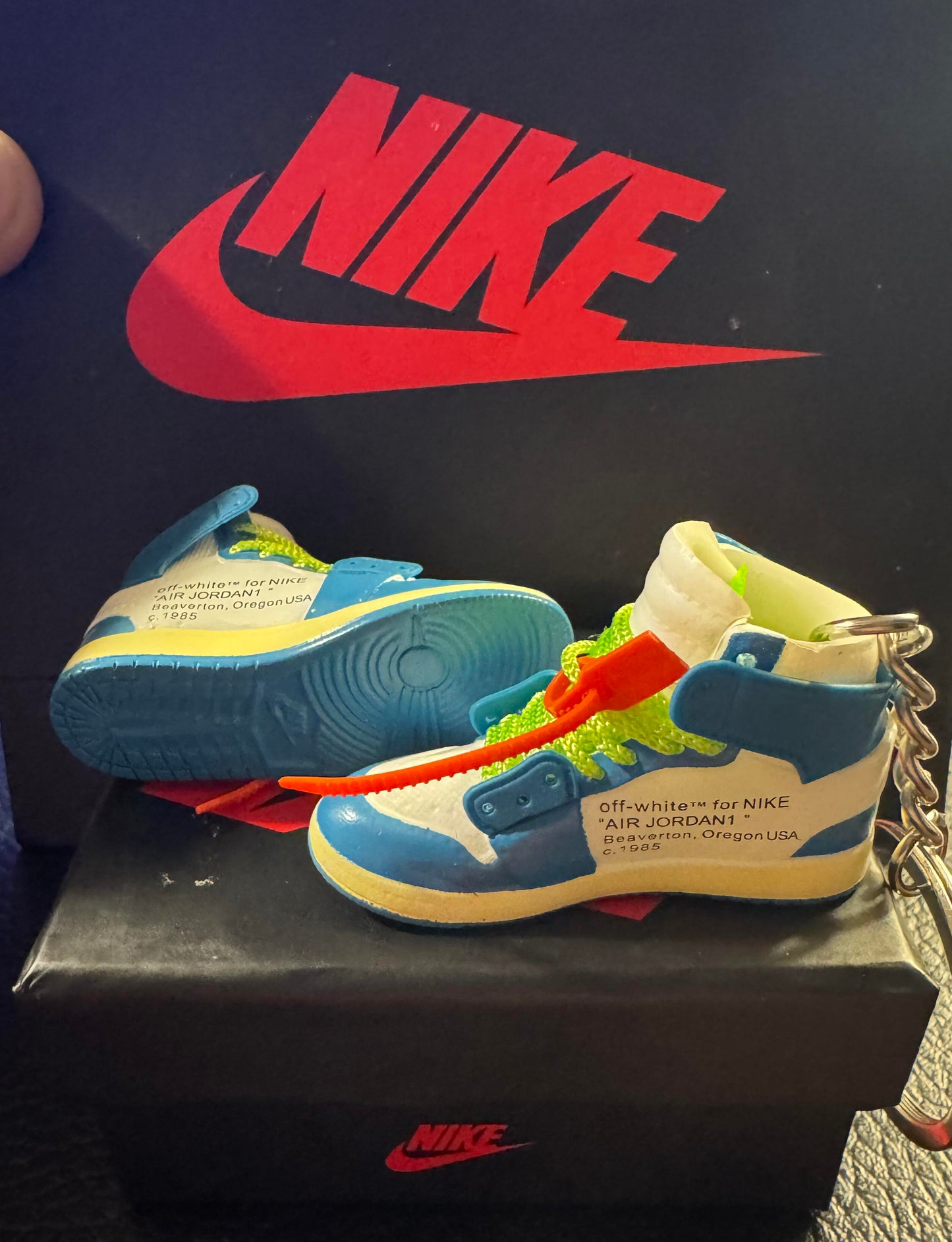 Nike Air Jordan 1 Keychain (Pair) with collectors branded box and bag