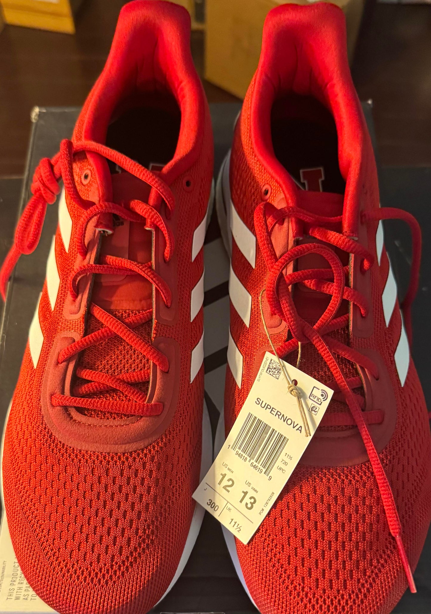 ADIDAS SUPERNOVA NEBRASKA CORNHUSKERS MENS SZ 12