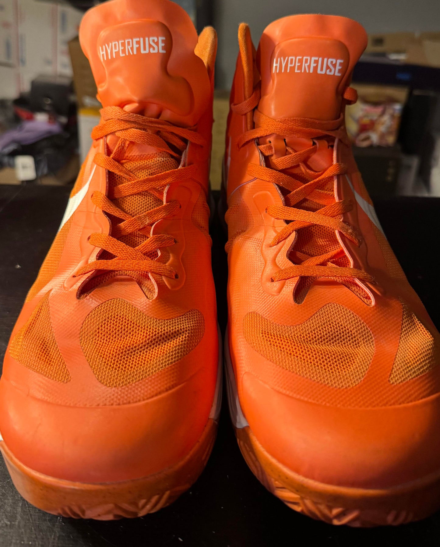 Nike Hyperfuse Basketball Shoes ORange/White Size 17M