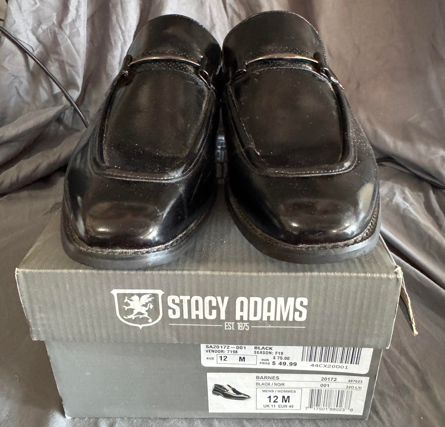 Stacy Adams Black Dress Shoe Size 12M