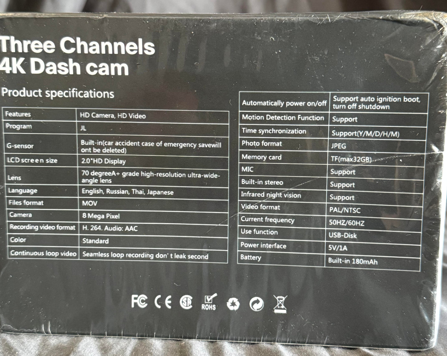 Prilotte Three Channel 4K Dash Cam
