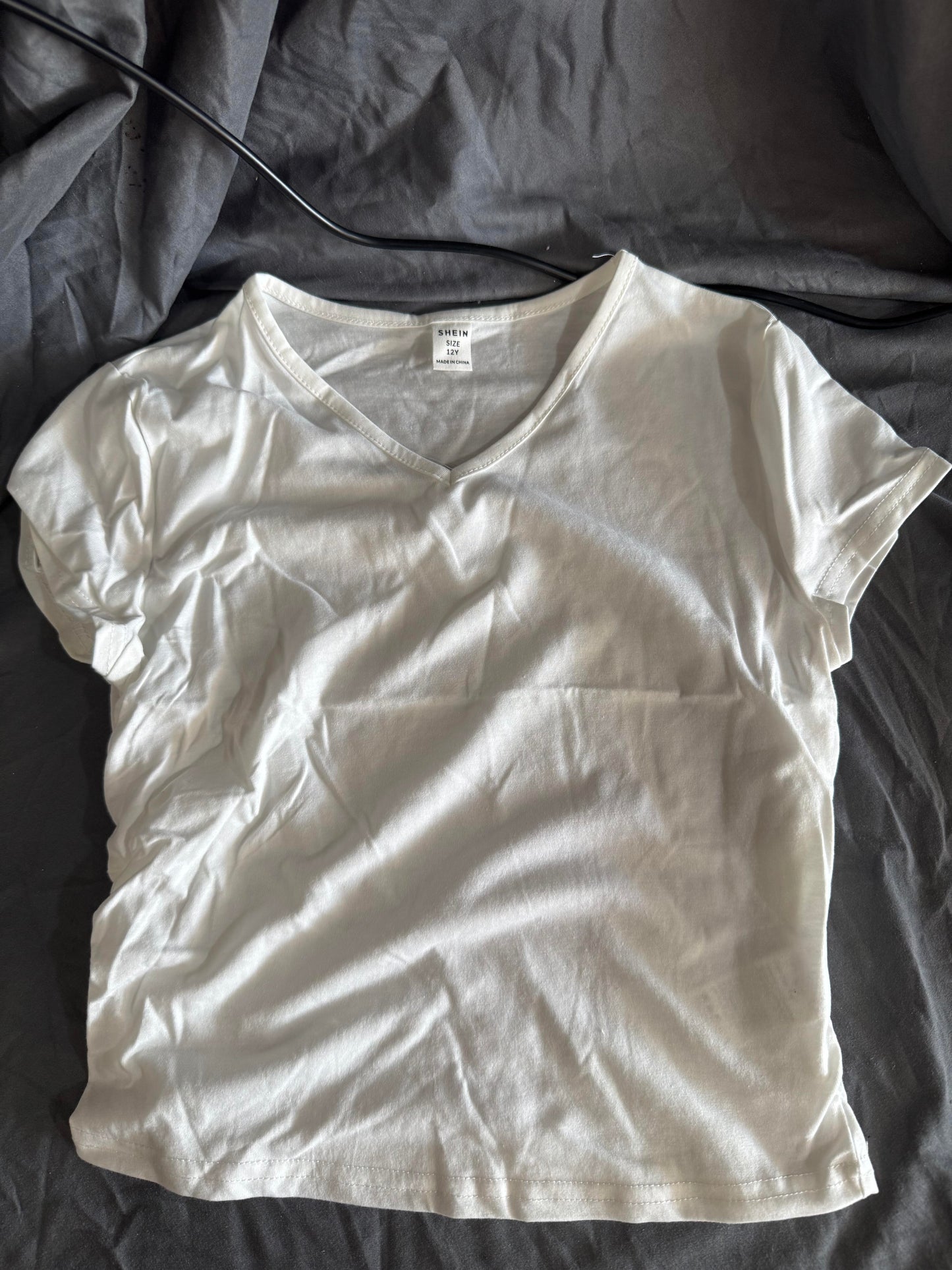 Shein girls v-neck t-shirt size 12Y (3-pack)