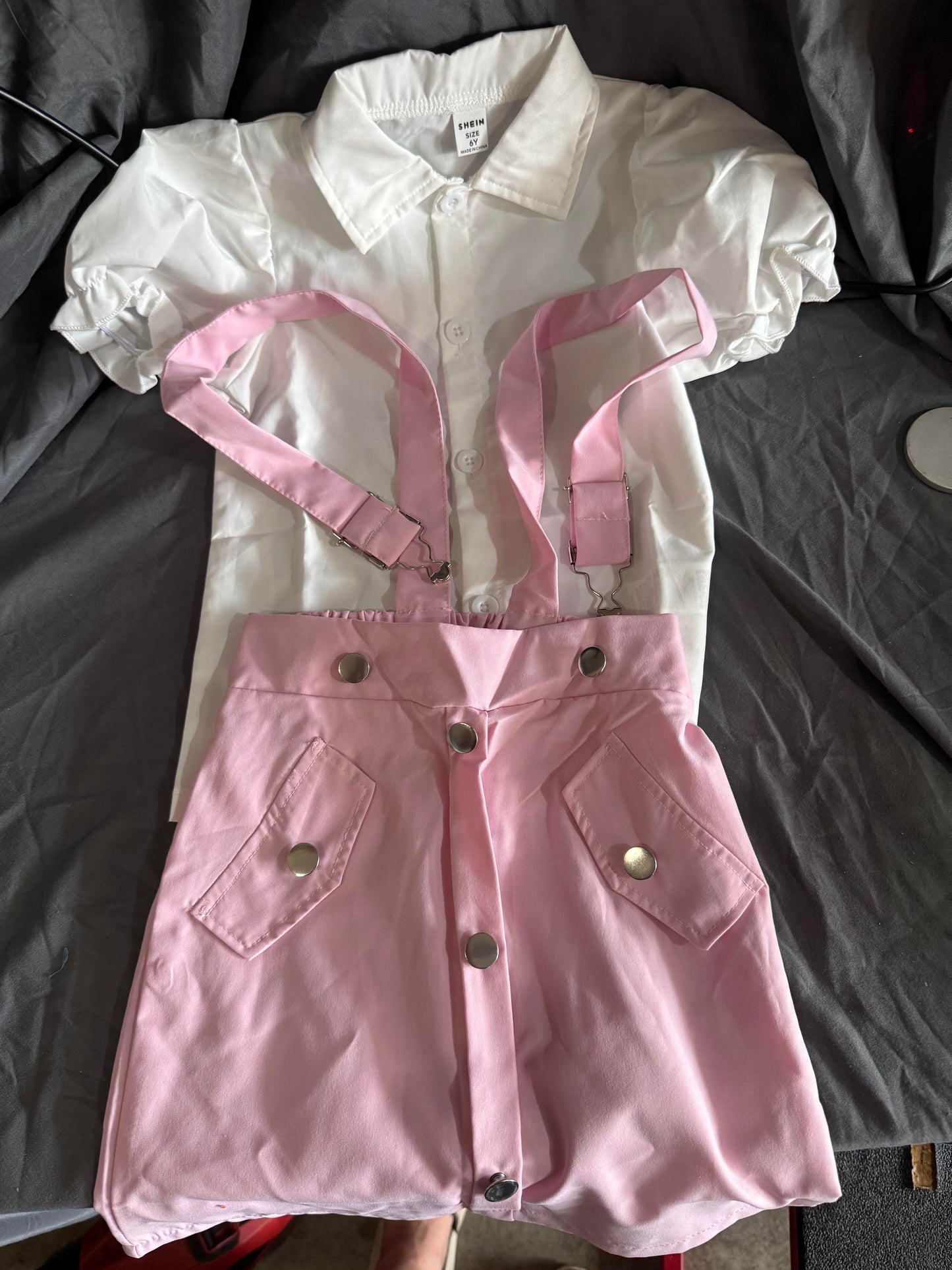 Shein Girls 2-piece shirt/button top Size 6Y