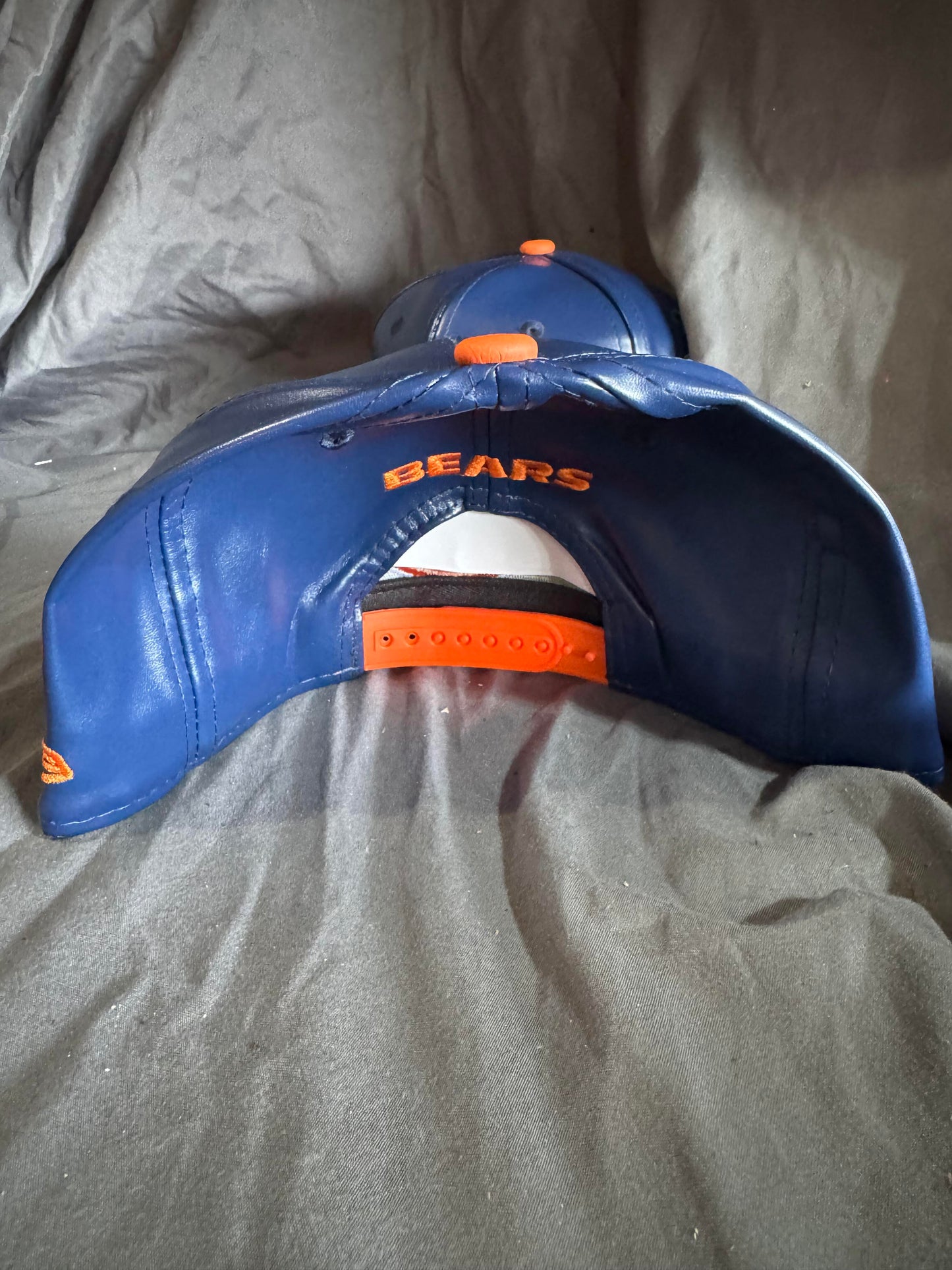 New Era Chicago Bears Snapback Hat (Feaux Leather)