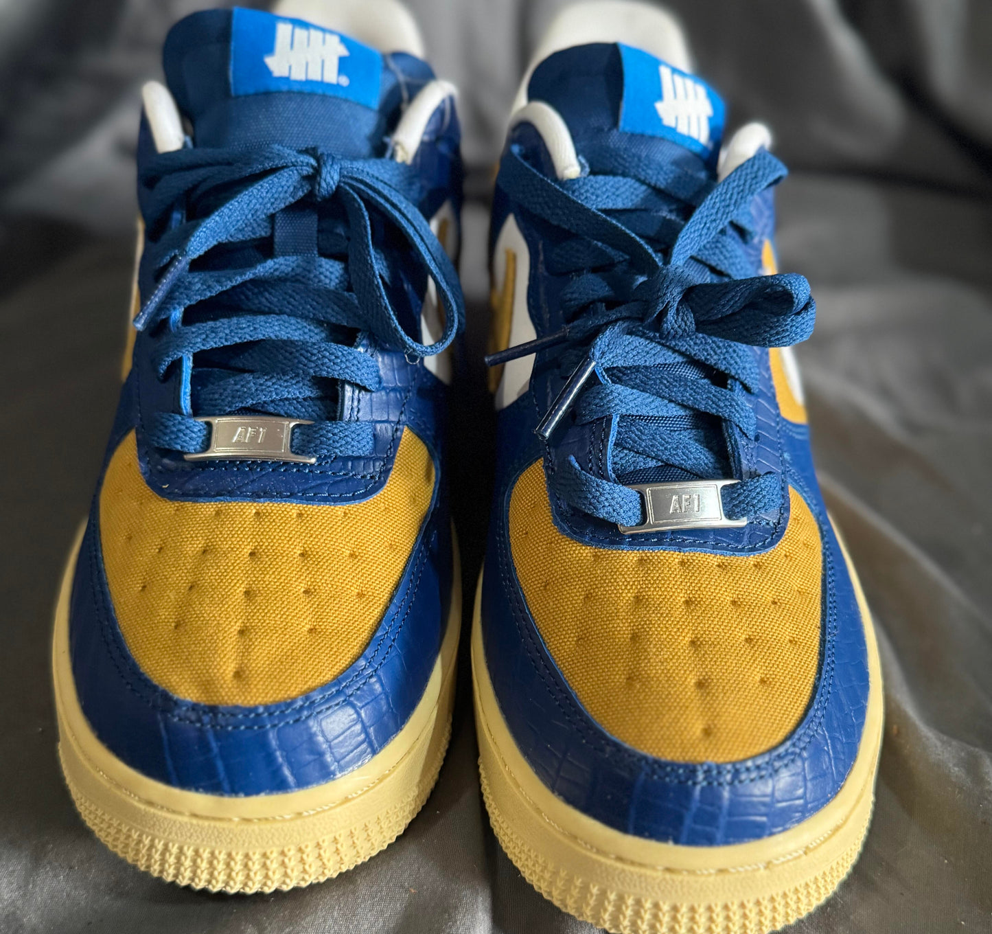 Nike Air Force 1 Low SP Undefeated 5 On It Blue Yellow Croc Size 6