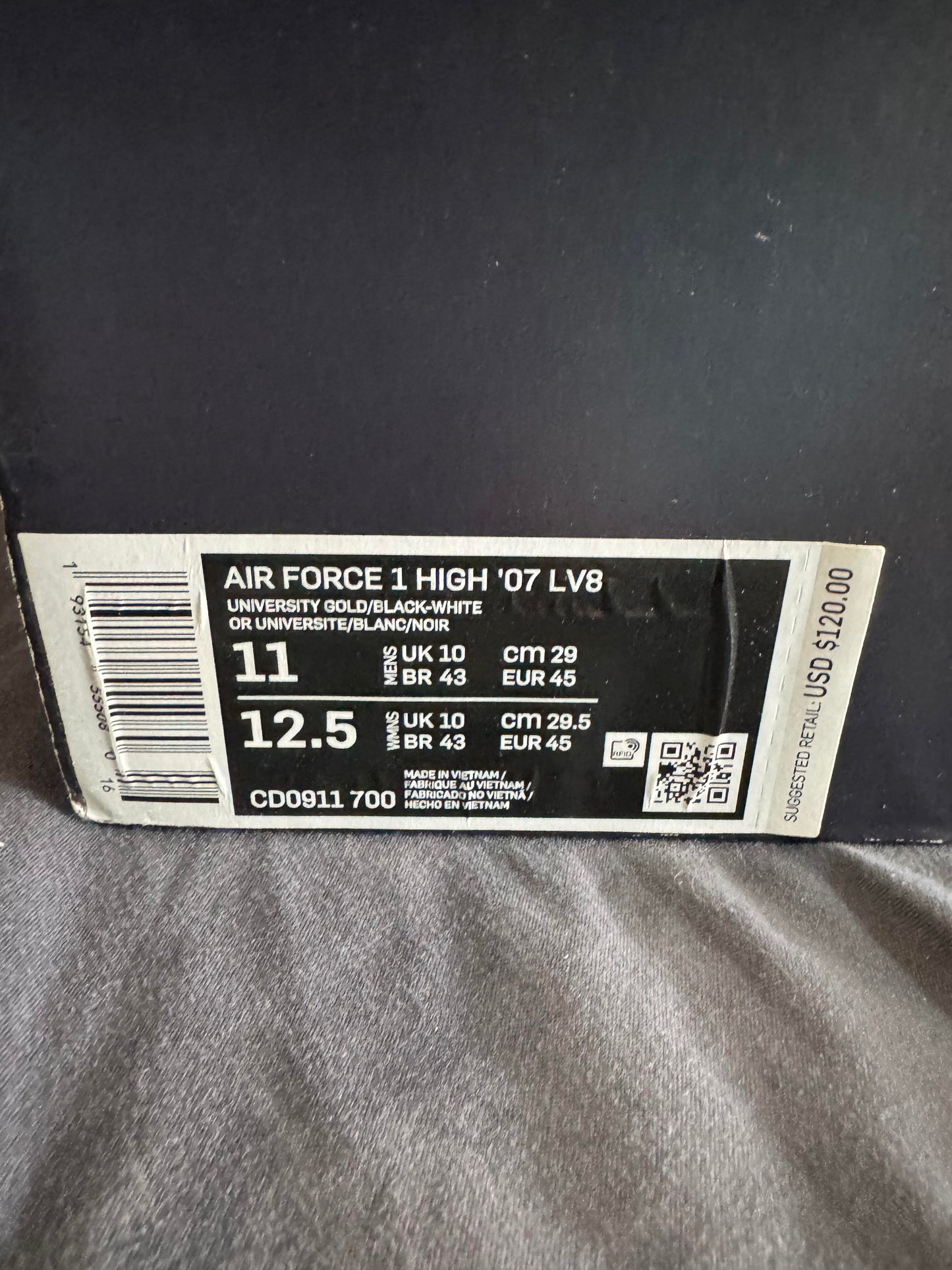 Pre-Owned Air Force 1 High 'University Gold' Size 11M