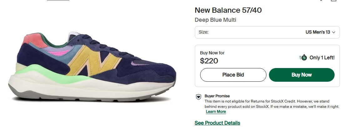 New Balance 57/40 Deep Blue Multi Size 12M