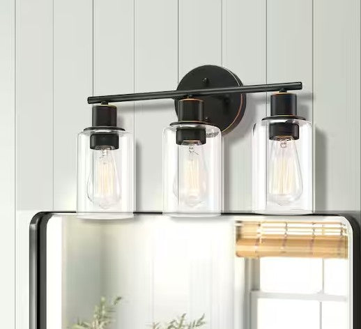 17 in. 3-Light Bathroom Light Fixtures Oil Rubbed Bronze Vanity Light