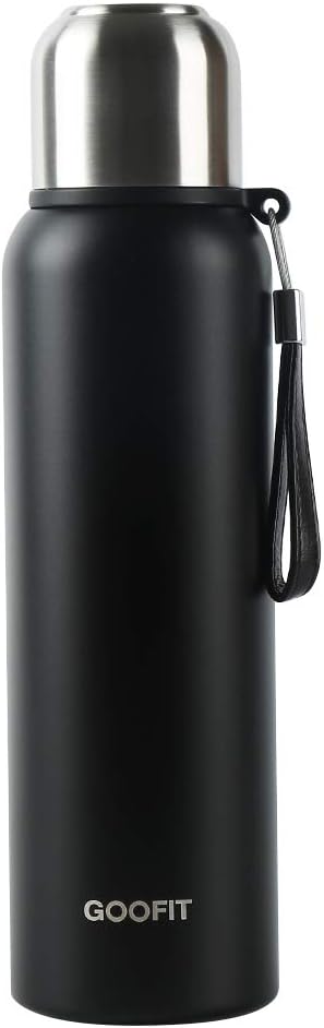 GOOFIT Outdoor Sports Bottle Stainless Steel Vacuum Sealed Insulated Thermos 27Oz Black