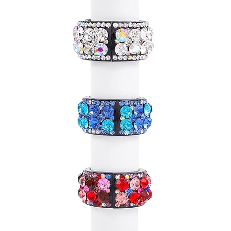 Bohend Rhinestone Hair Clip 3 Pcs Ponytail Cuff Hair Jewelry - Bohend Acrylic & Rhinestone - Multicolor - 3 Count - Women & Girls