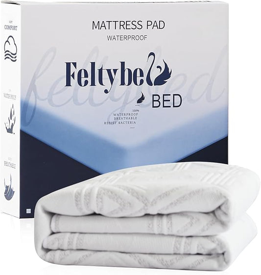 FELTYBED Waterproof Ful Size Mattress Protector, 3D Air Fabric Soft Breathable Bed Cover