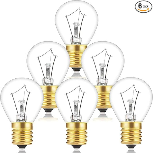 Lava Lamp Bulb 25 Watt, E17 Intermediate Base 6 Packs