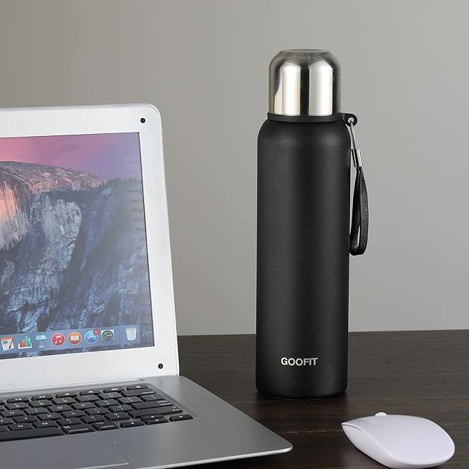 GOOFIT Outdoor Sports Bottle Stainless Steel Vacuum Sealed Insulated Thermos 27Oz Black