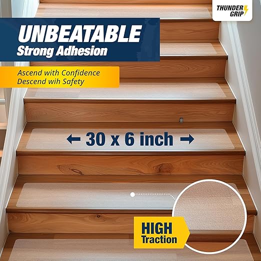 Clear Stair Treads Non-Slip 30"x6"