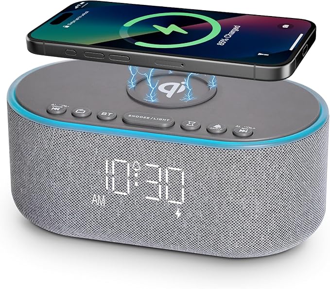 Odokee Wireless Charging Alarm Clock Radio