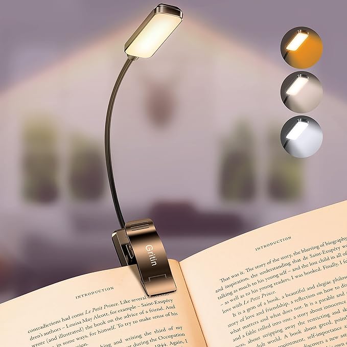 Gritin 9 LED Rechargeable Book Light for Reading in Bed