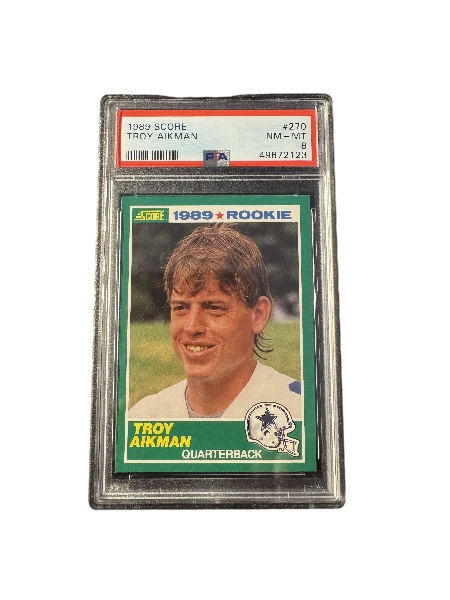 1989 Score #270 Troy Aikman RC Rookie PSA 8