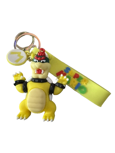Super Mario Brothers Keychain (Bowser) with decal and wrist strap