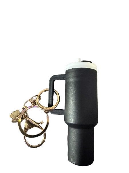 Thermos/Tumbler Keychain with Lipstick Secret Holder - (Black)
