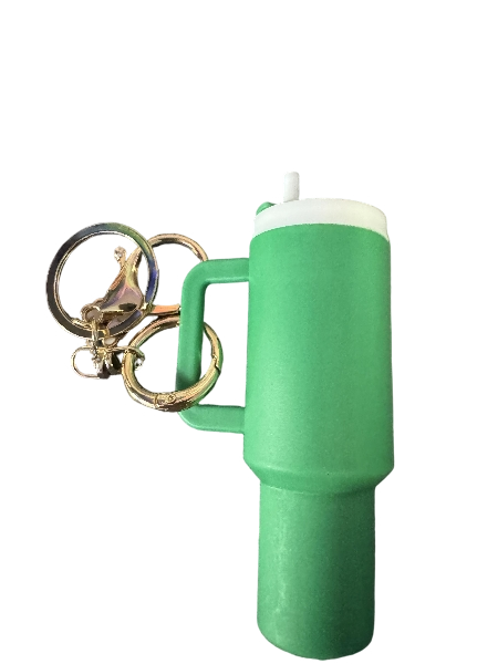 Thermos/Tumbler  Keychain with Lipstick Secret Holder - (Green)