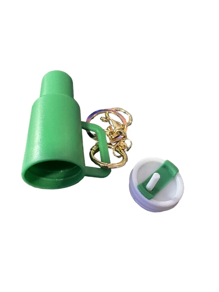 Thermos/Tumbler  Keychain with Lipstick Secret Holder - (Green)
