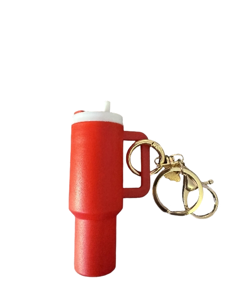 Thermos/Tumbler  Keychain with Lipstick Secret Holder - (Red)
