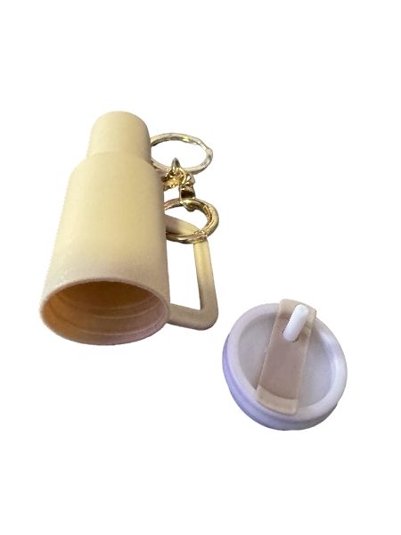 Thermos/Tumbler  Keychain with Lipstick Secret Holder - (Tan)