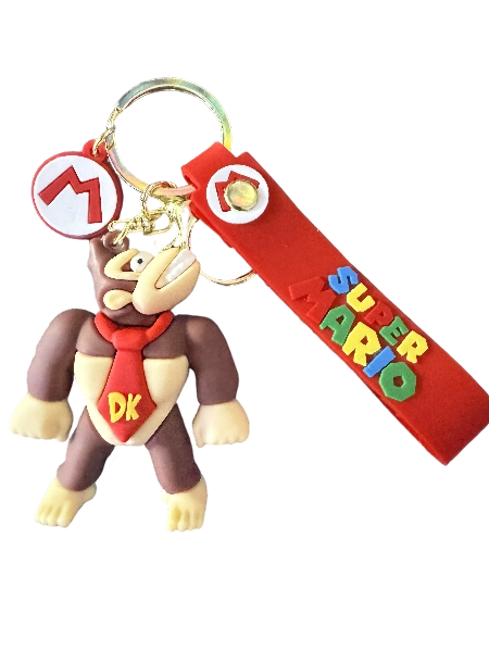 Super Mario Brothers Keychain (Donkey Kong) with decal and wrist strap
