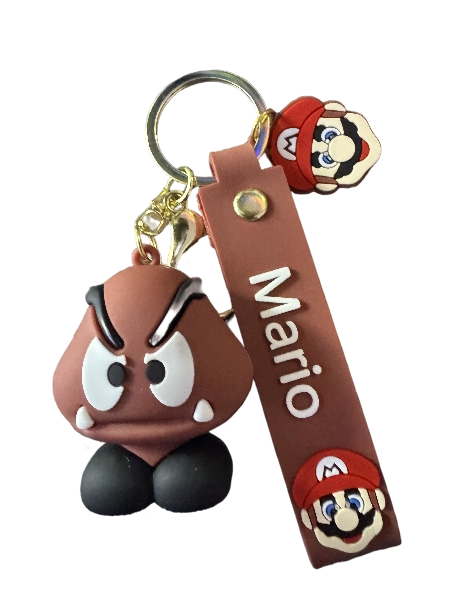 Super Mario Brothers Keychain (Goomba) with decal and wrist strap