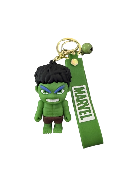 Hero Keychain (Hulk) with bell and Marvel wrist strap