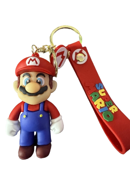 Super Mario Brothers Keychain (Mario) with decal and wrist strap