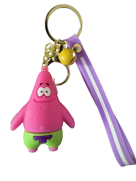 Spongebob Squarepants Keychain (Patrick) with bell and wrist strap
