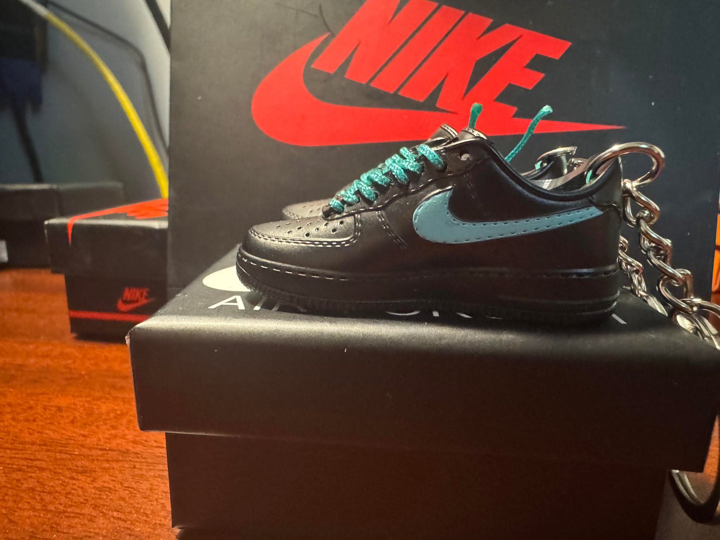 Nike Custom Made Keychains with Nike Box and Nike Bag