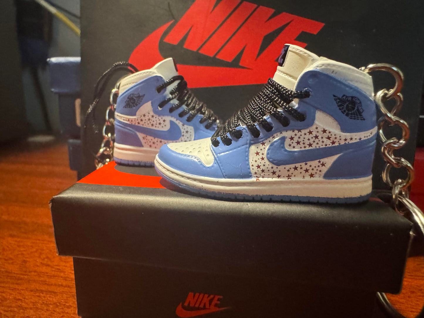 Nike Custom Made Keychains with Nike Box and Nike Bag