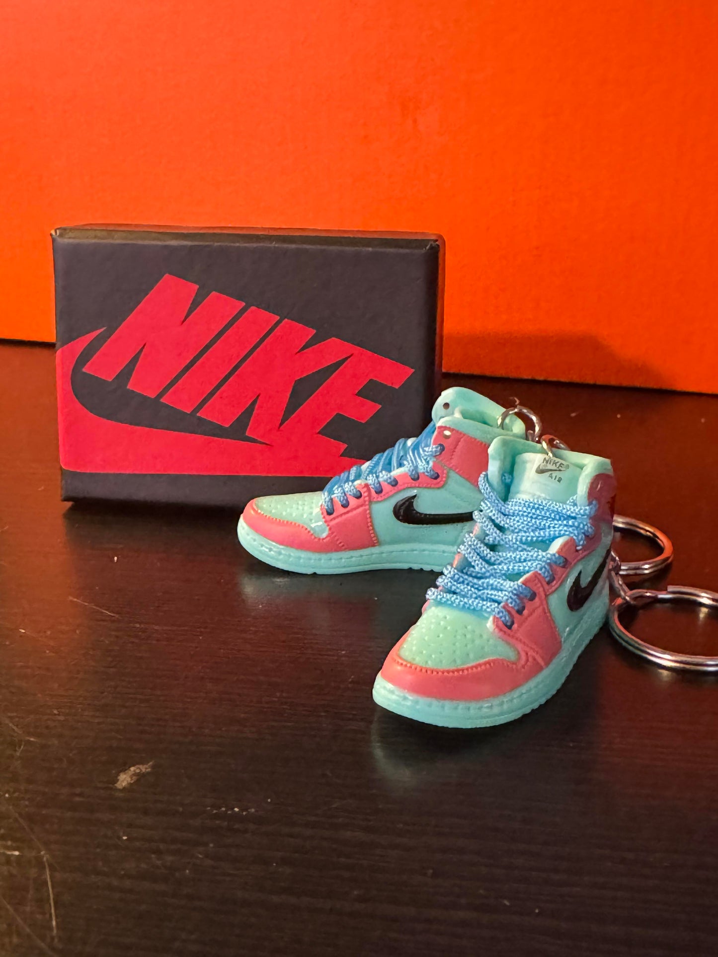 Nike Custom Made Keychains with Nike Box and Nike Bag