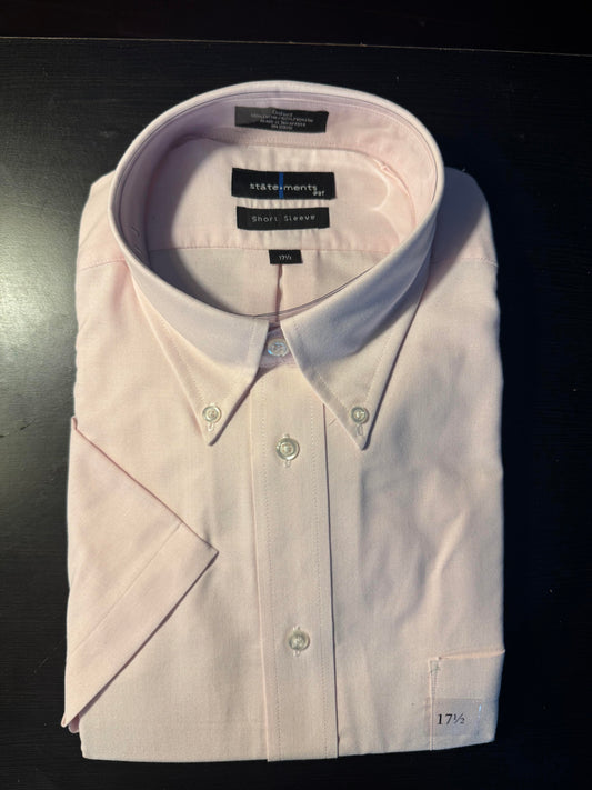 Statement Laydown Collar Dress Shirt (Pink) Size 17