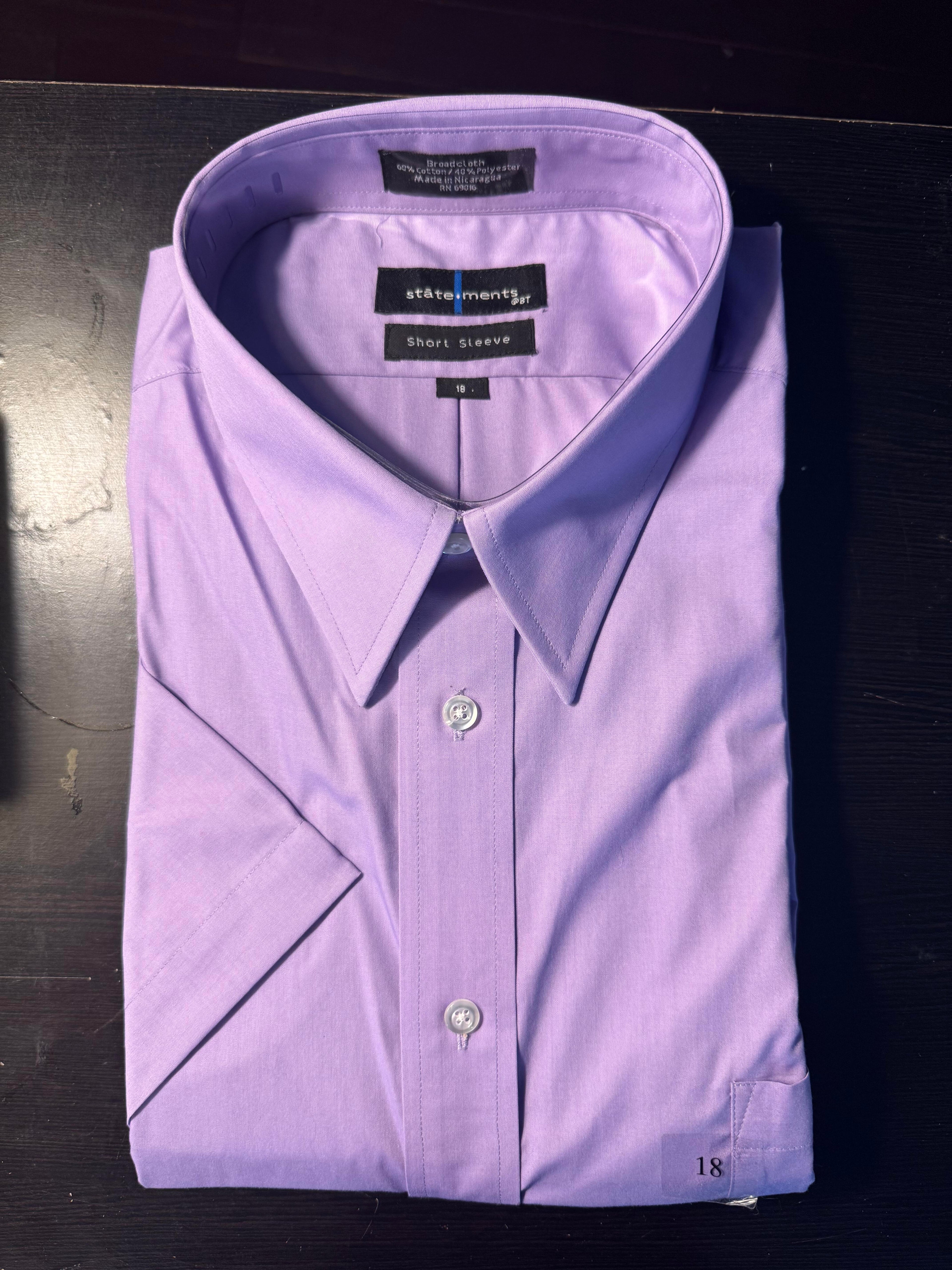 Statement Laydown Collar Dress Shirt (Purple) Size 18