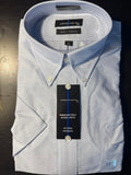 Statement Laydown Collar Dress Shirt (Blue)
