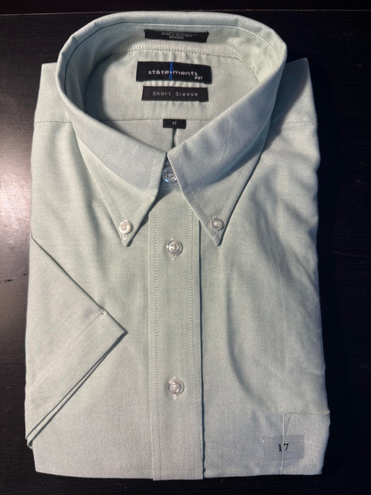 Statement Laydown Collar Dress Shirt (Green) Size 17