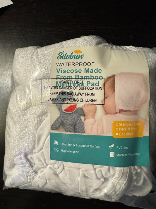 Biloban Bassinet Mattress Pad Cover, Waterproof Quilted Ultra Soft Viscose Made from Bamboo Terry Surface